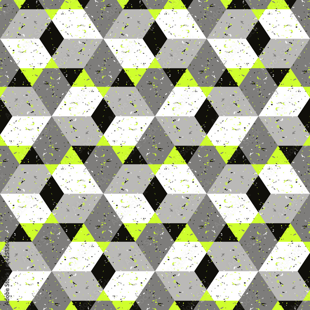 Poster Abstract seamless pattern of many triangles. Pattern with a geometric texture in grunge style.