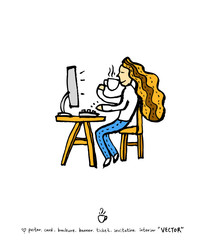 카페 포스터 / 손으로 그린 커피 그림