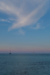 Fototapeta premium Evening on the beach San Vito lo Capo in Sicily, Italy, summer landscape