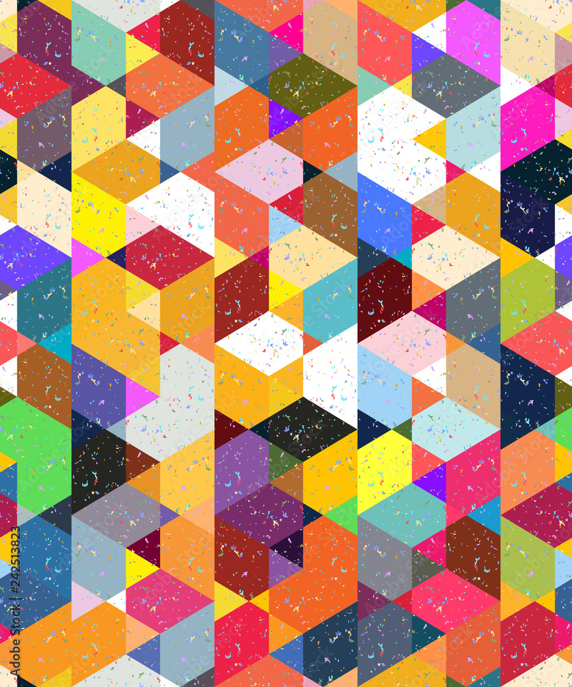 Poster Abstract seamless pattern of many triangles. Pattern with a geometric texture in grunge style.