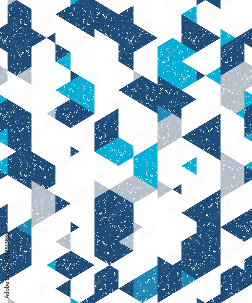 Poster Abstract seamless pattern of many triangles. Pattern with a geometric texture in grunge style.