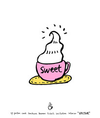 카페 포스터 / 손으로 그린 커피 그림