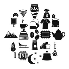 Coffee cup icons set. Simple set of 25 coffee cup vector icons for web isolated on white background
