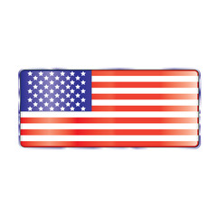 button with the image of the flag of the USA. Vector graphics