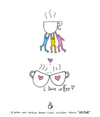 카페 포스터 / 손으로 그린 커피 그림