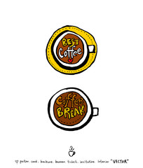 카페 포스터 / 손으로 그린 커피 그림