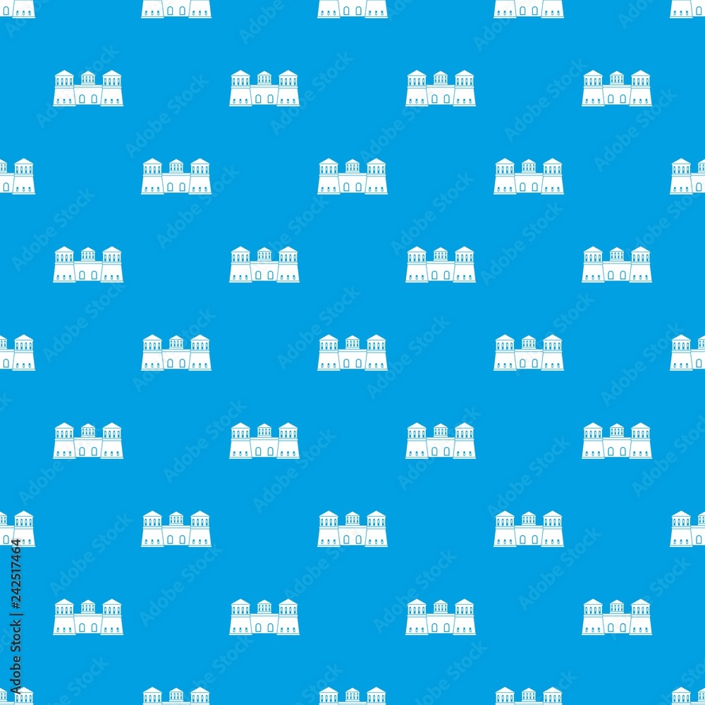 Poster castle pattern vector seamless blue repeat for any use