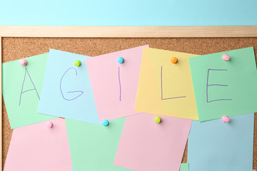 Word AGILE on task board