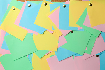 Blank paper stickers on task board