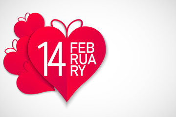 Happy valentines day, red hearts with white background, vector, illustration, eps file