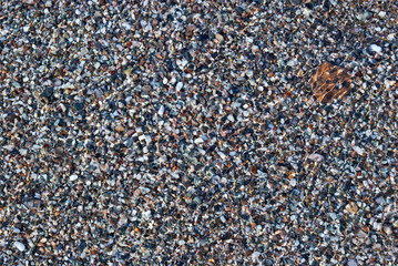 Pebbles in water.