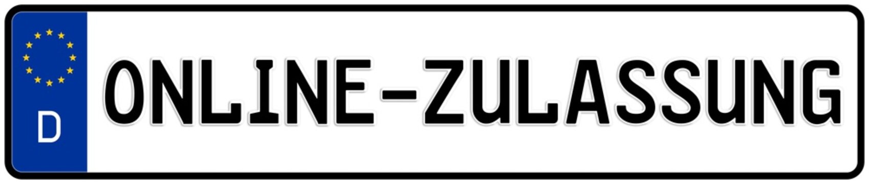 spkw75 SignPersonenKraftWagen spkw - Online-Zulassung: Schrift - Kennzeichen / Autokennzeichen / i-Kfz: (internetbasierte Fahrzeugzulassung) - (Original-Verh&auml;ltnis 520 X 110 mm) - banner xxl g7023