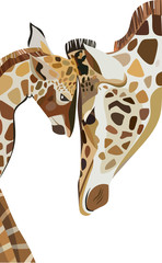 WebBeautiful lovely cute wonderful multicolor summer illustration of a baby giraffe with his giraffe mom vector. Perfect for textile, backgrounds, cards