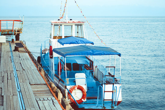 old boat at the pier