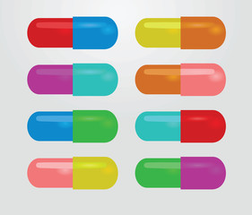 Colorful drugs set. vector illustration