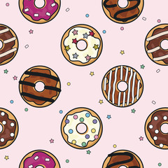 vector seamless donut background pattern