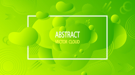 Abstract Excellent Vector background with 3D effect in light green acid colors  or digital internet web mobile motion futuristic space template for design in creative trend modern  style