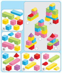 Match the blocks and building