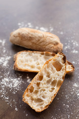 Homemade Italian ciabatta bread.