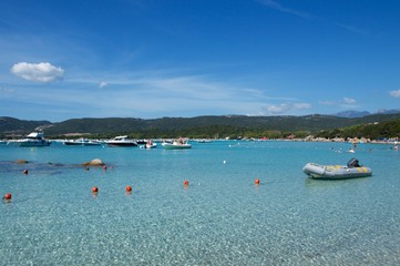Fototapeta na wymiar The famous beach of Palombaggia in Corsica