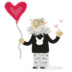 grandfather and red balloon