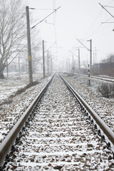 Railway covered with snow.