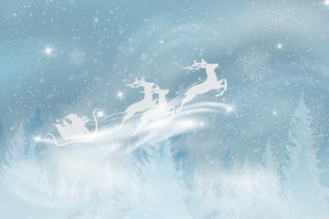 Obraz na płótnie Canvas Winter landscape background with falling snow.