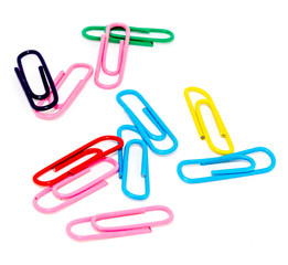 paper clips on a white background, isolate, for designers 