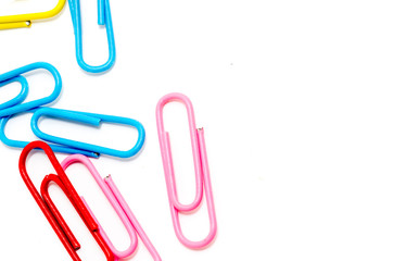 paper clips on a white background, isolate, for designers 