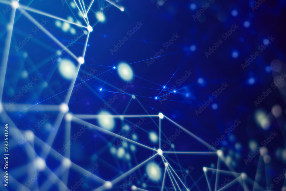 Poster ai robotic, social internet of things, technology abstract futuristic cyber net web connect to netwo
