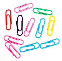 paper clips on a white background, isolate, for designers 