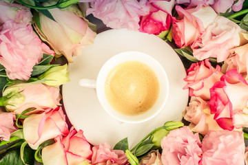 fresh rose flowers on gray