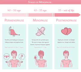 Menopause stages. Medical graphic concept with timeline