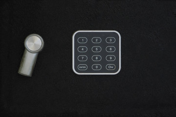 safe with buttons and lock.