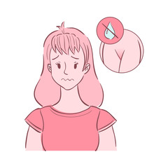 Young woman experienced vaginal dryness.