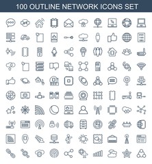 Fototapeta na wymiar 100 network icons