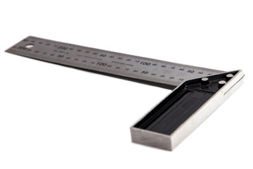 Metal Engineer corner ruler isoalted on white background
