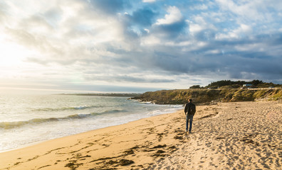 Beach and Atlantic Ocean.  Brittany, France