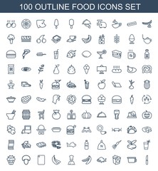 Obraz na płótnie Canvas 100 food icons
