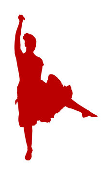 red silhouette dancer performing ballet clip art preview