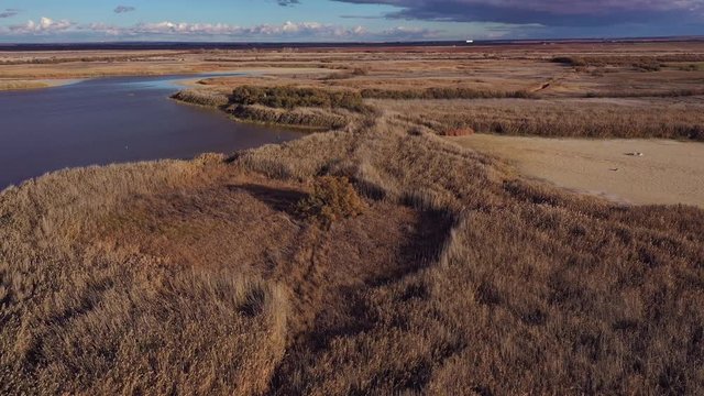Aerial view, El Taray Lagoon, Quero, Toledo, Castilla la Mancha, Spain, Europe