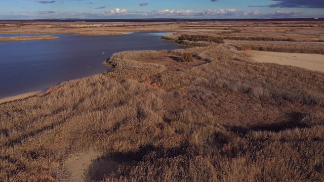 Aerial view, El Taray Lagoon, Quero, Toledo, Castilla la Mancha, Spain, Europe