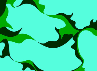 Obraz premium Abstract green and blue seaweed art, vector illustration