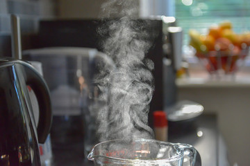 Steam coming out of water jug