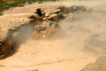 Fountain Paint Pots - Scenic Landscapes of Geothermal activity of Yellowstone National Park, USA,...