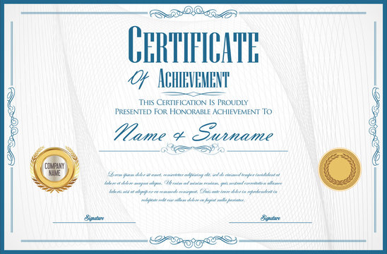 Elegant certificate or diploma retro vintage design
