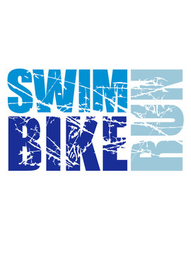 risse kratzer stempel swim bike run text logo triathlon sport marathon ausdauer fitness fahrrad schwimmen fahren rennen laufen durchhalten spa&szlig;
