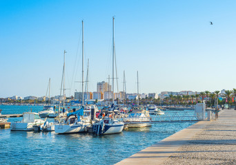 Fototapeta na wymiar Yachts in marina Portimao, Portugal