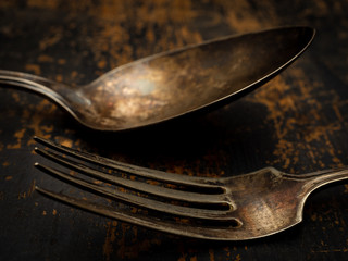 Detail of old vintage cutlery