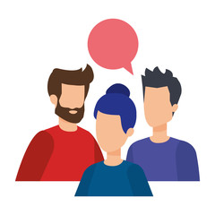 Fototapeta premium group of people with speech bubble characters